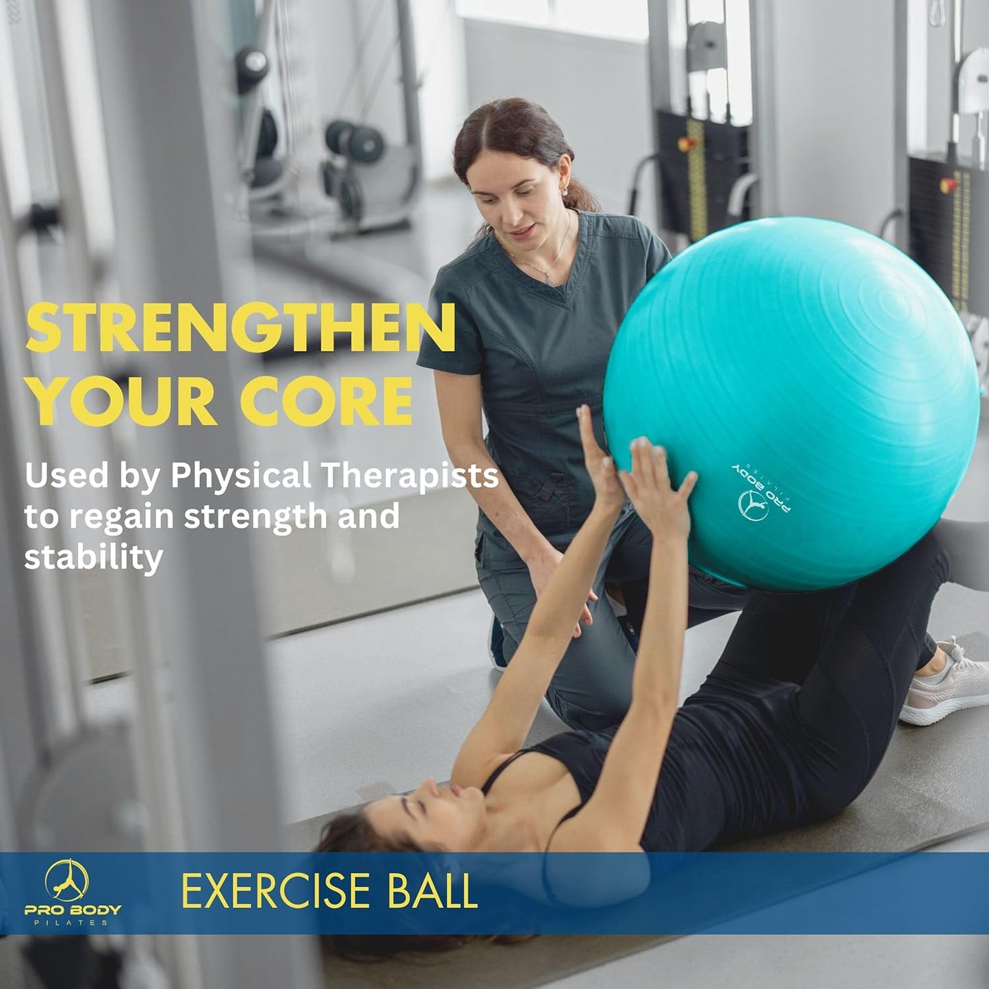 Exercise Ball- Yoga, Workout, Pregnancy & Physical Therapy