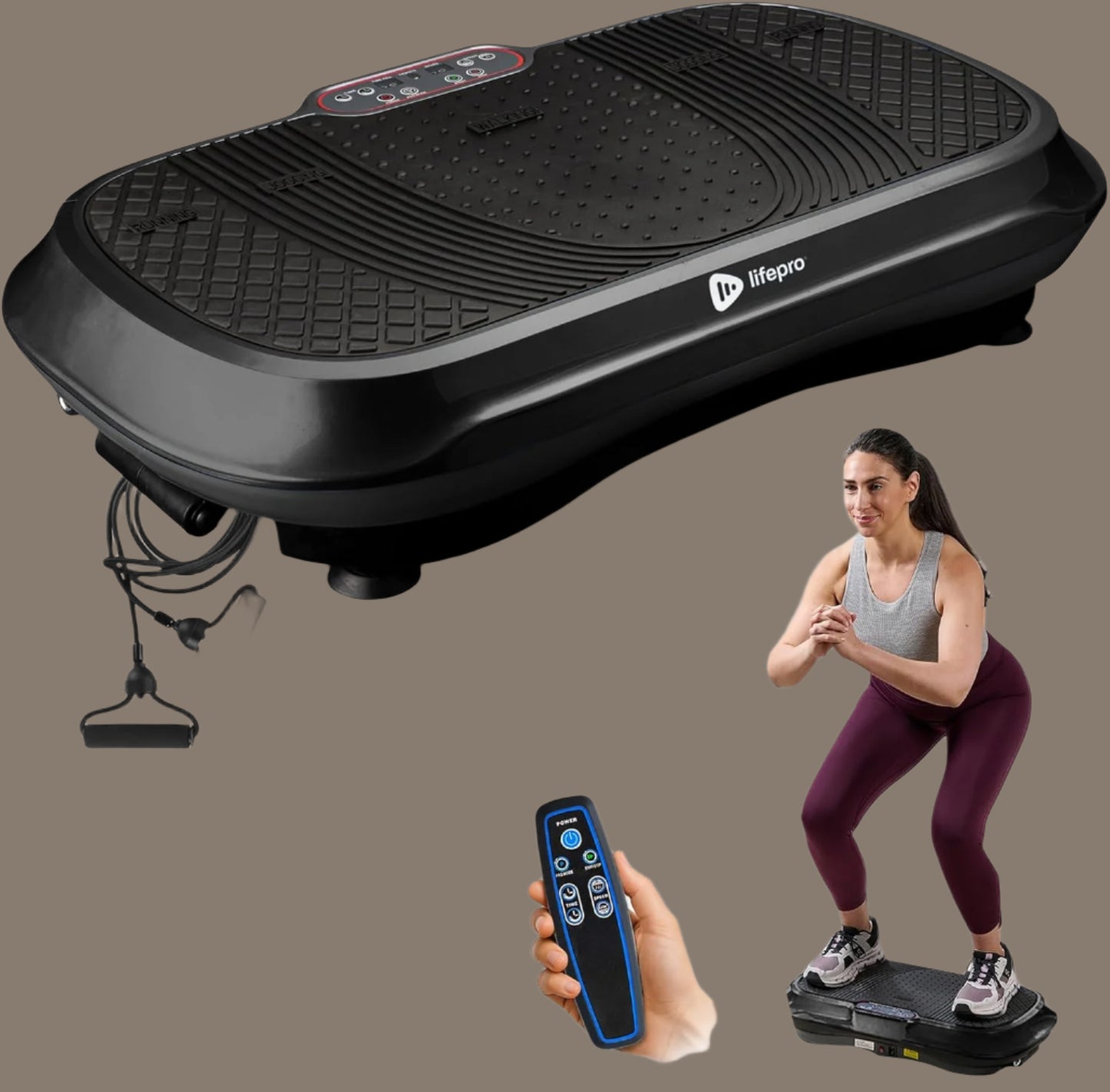 Waver Vibration Plate Exercise Machine – High-Intensity Vibration for Muscle Activation, Full-Body Workout Vibrating Platform with Loop Bands, Fitness Equipment for Strength Toning & Fat Loss