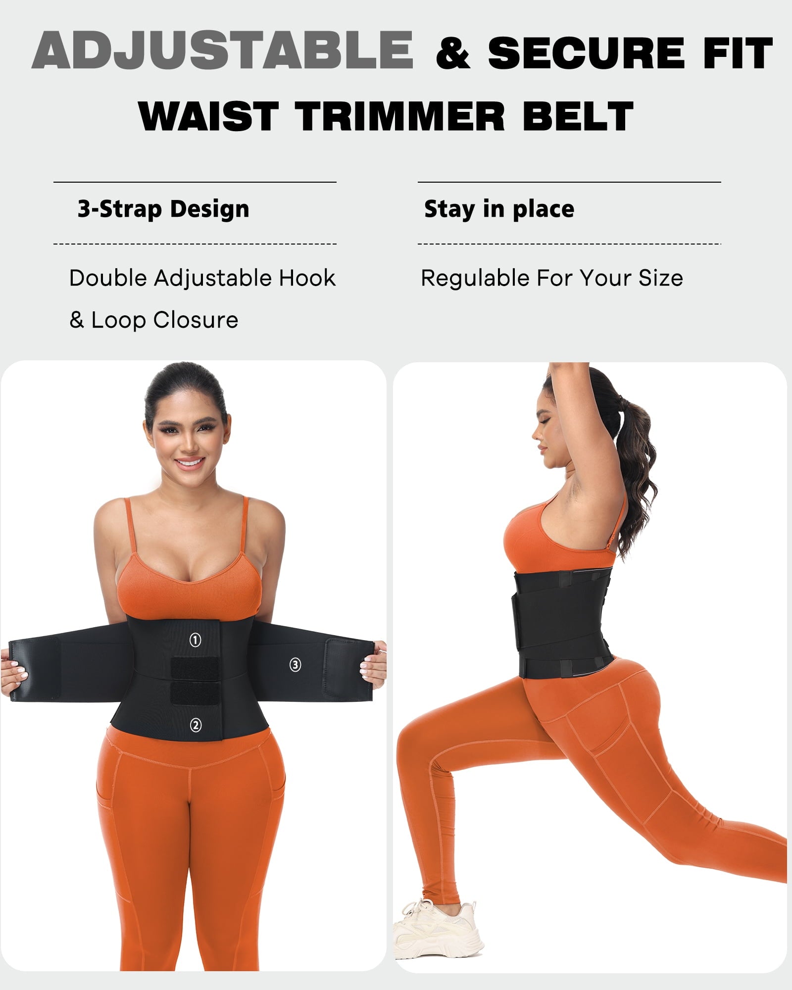 Waist Trainer for Women and Men Waist Cincher Trimmer Ab Belt with Triple Wrap