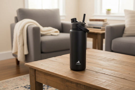 32 Oz Insulated Water Bottle with 2-In-1 Straw and Spout Lid, Keep Cold 24H, Leak-Proof, Bpa-Free, Double Wall Stainless Steel Water Bottle for Sports, Gym, Travel, and School (Dark Knight)