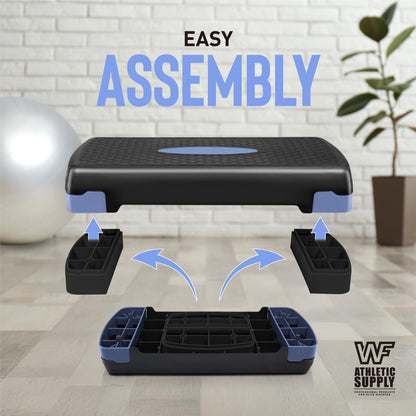 Aerobic Stepper Set with Dumbbells & Measuring Tape, Adjustable Height 2 Level Risers Workout Exercise Step Platform, 3 Colors, the Ultimate Gift for a Joyful Holiday and Merry Christmas