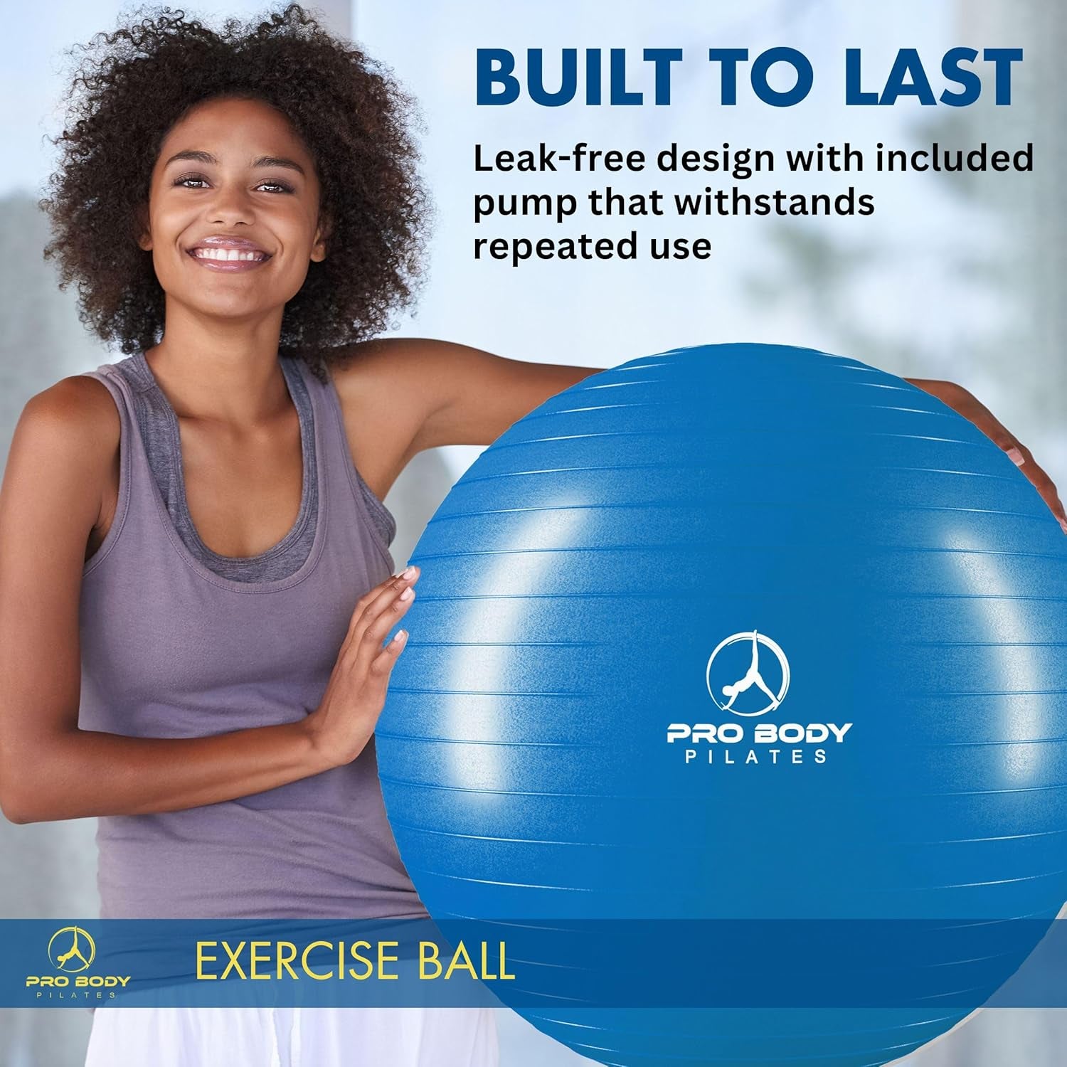 Exercise Ball- Yoga, Workout, Pregnancy & Physical Therapy