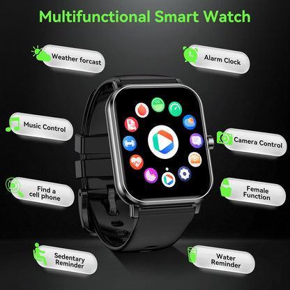 Smart Fitness Watch for Android & iPhone – 1.85" HD, Heart Rate, Sleep, Sports