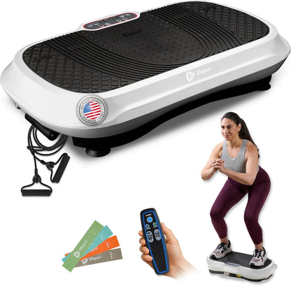 Waver Vibration Plate Exercise Machine – High-Intensity Vibration for Muscle Activation, Full-Body Workout Vibrating Platform with Loop Bands, Fitness Equipment for Strength Toning & Fat Loss