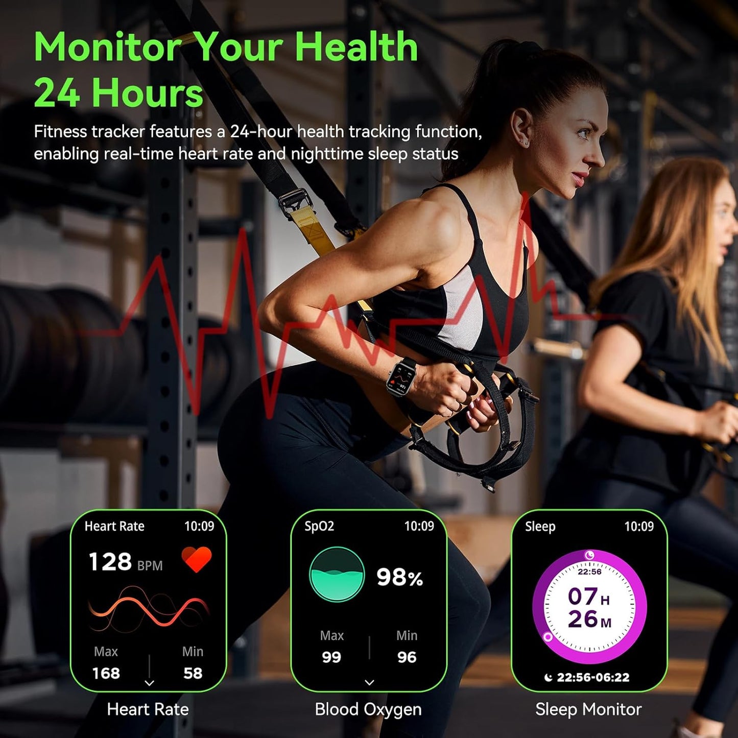 Smart Fitness Watch for Android & iPhone – 1.85" HD, Heart Rate, Sleep, Sports