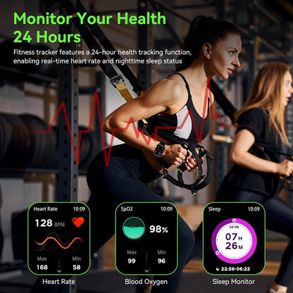 Smart Fitness Watch for Android & iPhone – 1.85" HD, Heart Rate, Sleep, Sports