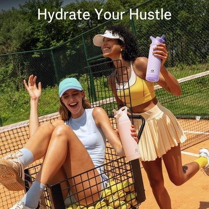 Insulated Water Bottle with Straw -  Stainless Steel Water Bottle, Reusable Leakproof and Bpa-Free for Sports, Travel, Cold for 24 Hours, 32 Oz, Black Night