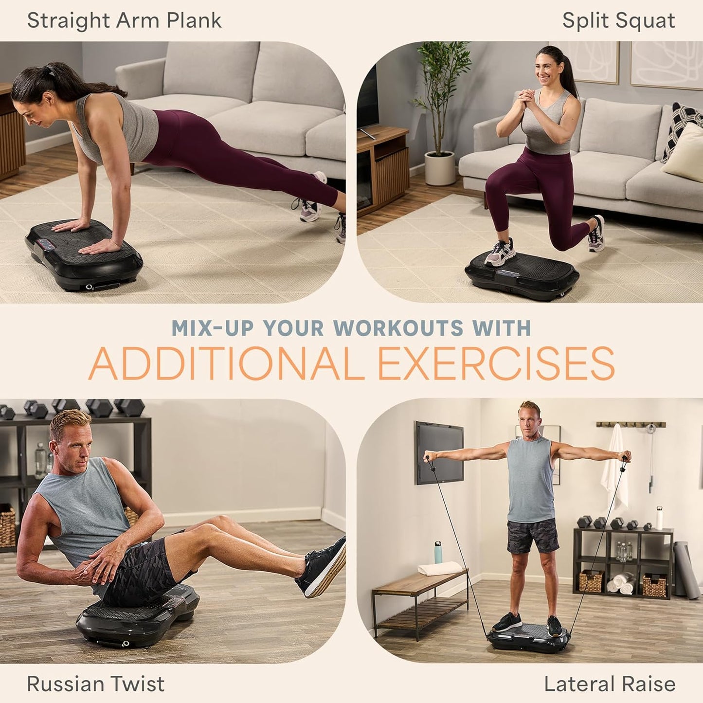 Waver Vibration Plate Exercise Machine – High-Intensity Vibration for Muscle Activation, Full-Body Workout Vibrating Platform with Loop Bands, Fitness Equipment for Strength Toning & Fat Loss