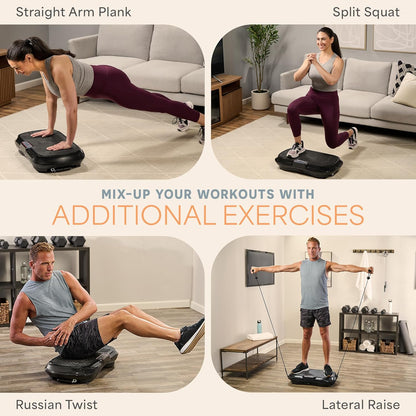Waver Vibration Plate Exercise Machine – High-Intensity Vibration for Muscle Activation, Full-Body Workout Vibrating Platform with Loop Bands, Fitness Equipment for Strength Toning & Fat Loss