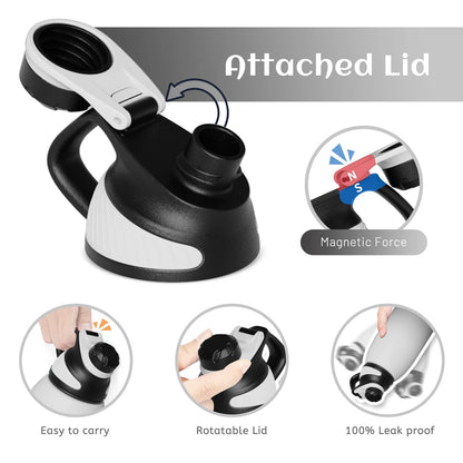 -Stainless Steel Thermo Bottle with Magnetic Lid, Insulated Vacuum Flask, Outdoor Sport Water Bottle, Keep Cold, 1500Ml