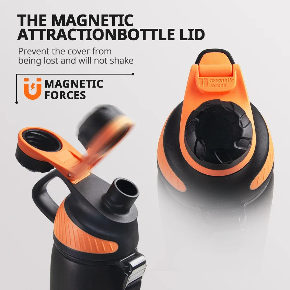 -Stainless Steel Thermo Bottle with Magnetic Lid, Insulated Vacuum Flask, Outdoor Sport Water Bottle, Keep Cold, 1500Ml
