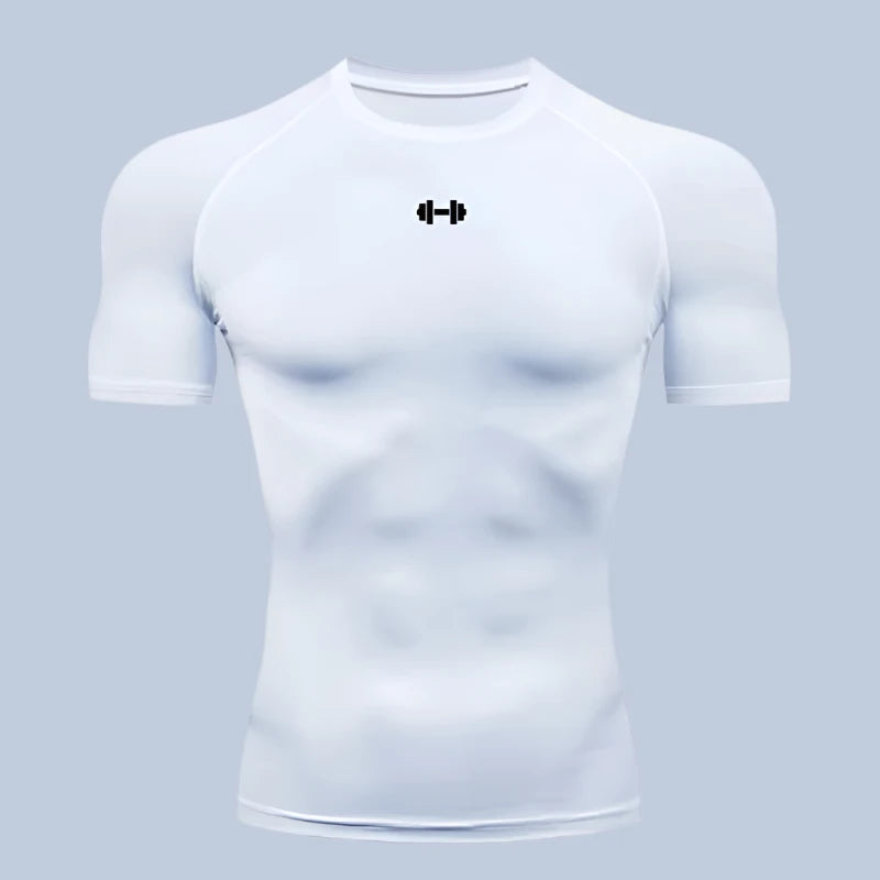 Compression T Shirt Men Summer Sportswear Running T-Shirt Elastic Quick Dry Sport Tops Tee Athletic Gym Workout Shirts Men