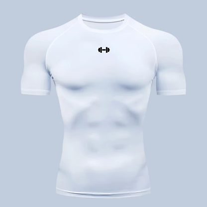 Compression T Shirt Men Summer Sportswear Running T-Shirt Elastic Quick Dry Sport Tops Tee Athletic Gym Workout Shirts Men