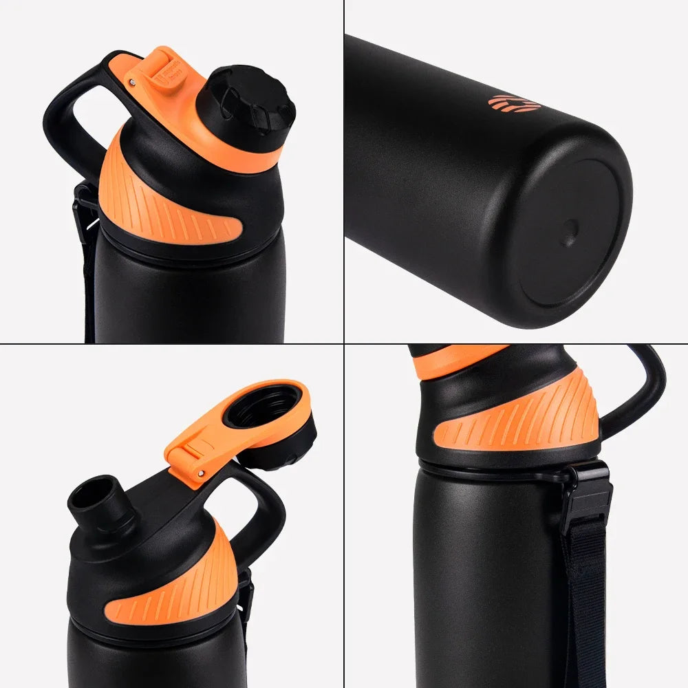-Stainless Steel Thermo Bottle with Magnetic Lid, Insulated Vacuum Flask, Outdoor Sport Water Bottle, Keep Cold, 1500Ml