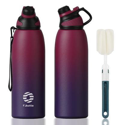 -Stainless Steel Thermo Bottle with Magnetic Lid, Insulated Vacuum Flask, Outdoor Sport Water Bottle, Keep Cold, 1500Ml