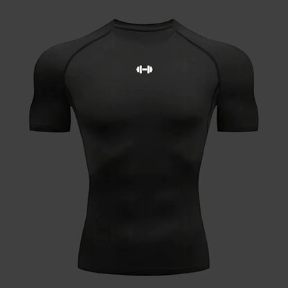 Compression T Shirt Men Summer Sportswear Running T-Shirt Elastic Quick Dry Sport Tops Tee Athletic Gym Workout Shirts Men
