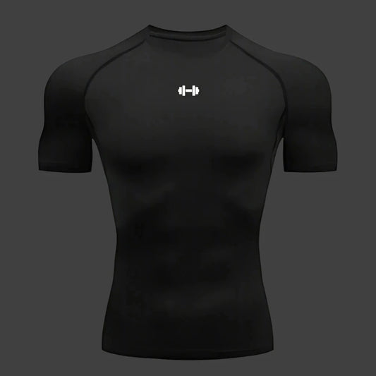 Compression T Shirt Men Summer Sportswear Running T-Shirt Elastic Quick Dry Sport Tops Tee Athletic Gym Workout Shirts Men