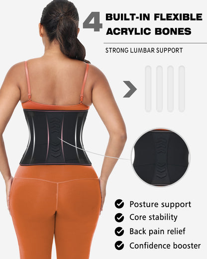 Waist Trainer for Women and Men Waist Cincher Trimmer Ab Belt with Triple Wrap