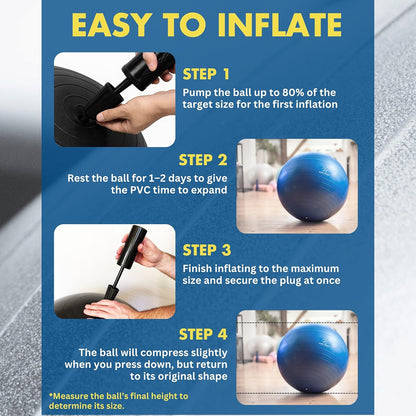 Exercise Ball- Yoga, Workout, Pregnancy & Physical Therapy