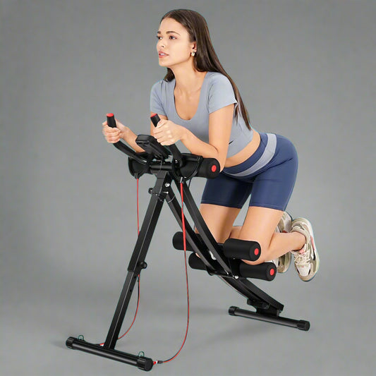 Foldable Abdominal Trainers Fitness Equipment Machine with LCD Display for Home Gym Full Body Exercise, Max 440Lbs